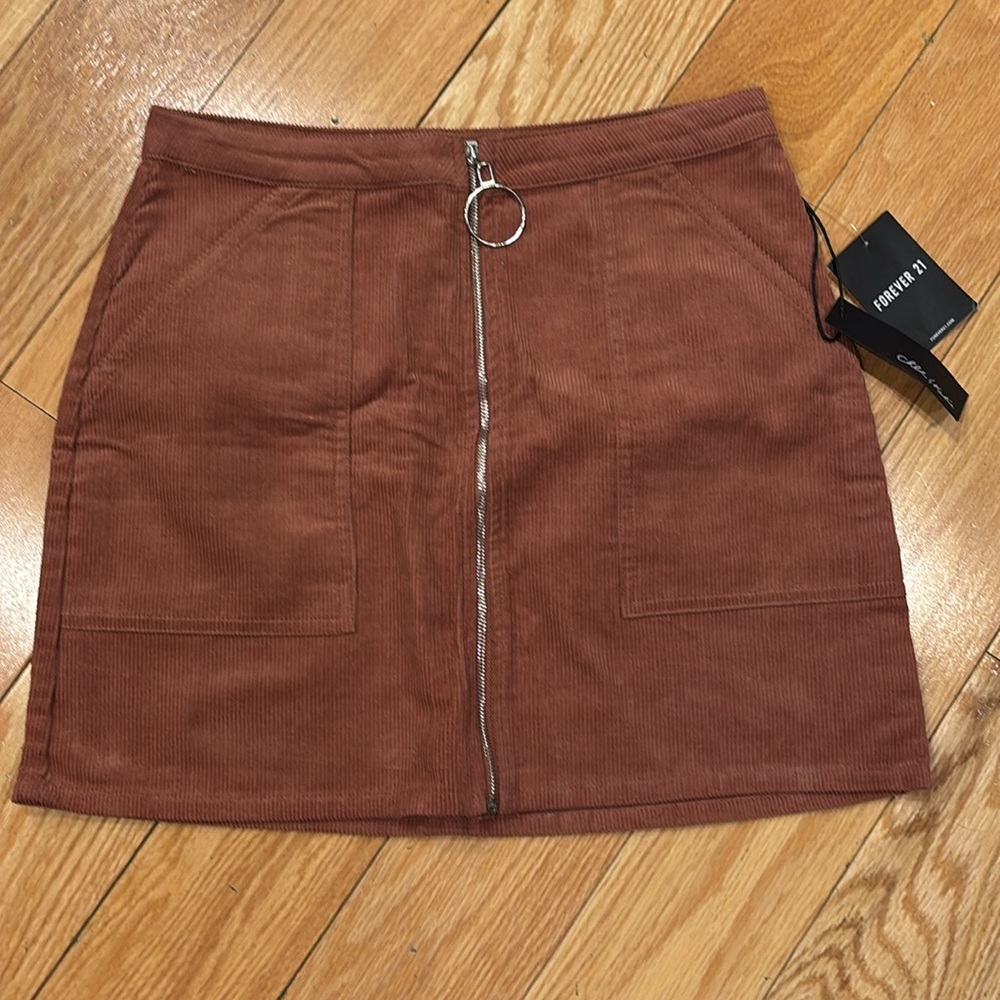 Chloe & Katie Rust Corduroy Skirt